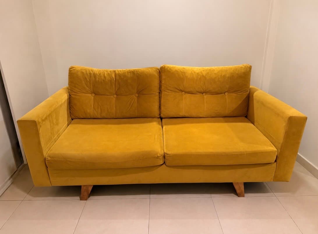 Sillón de gamuza con cierres