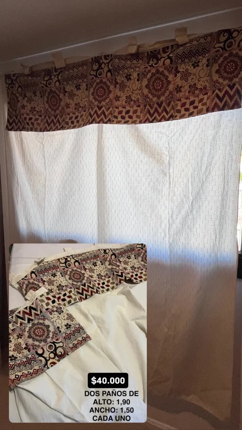 🪟JUEGO DE CORTINAS CON DISEÑO LISTAS PARA COLGAR