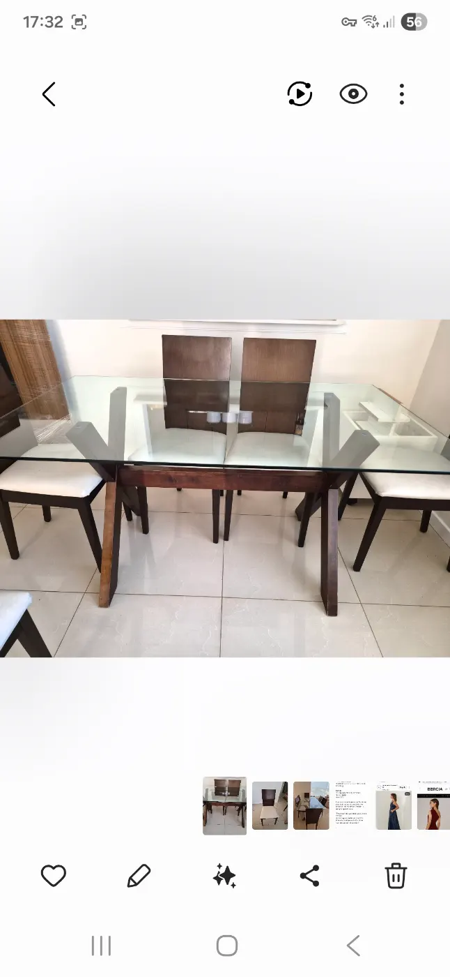 Mesa comedor wengue más 6 sillas