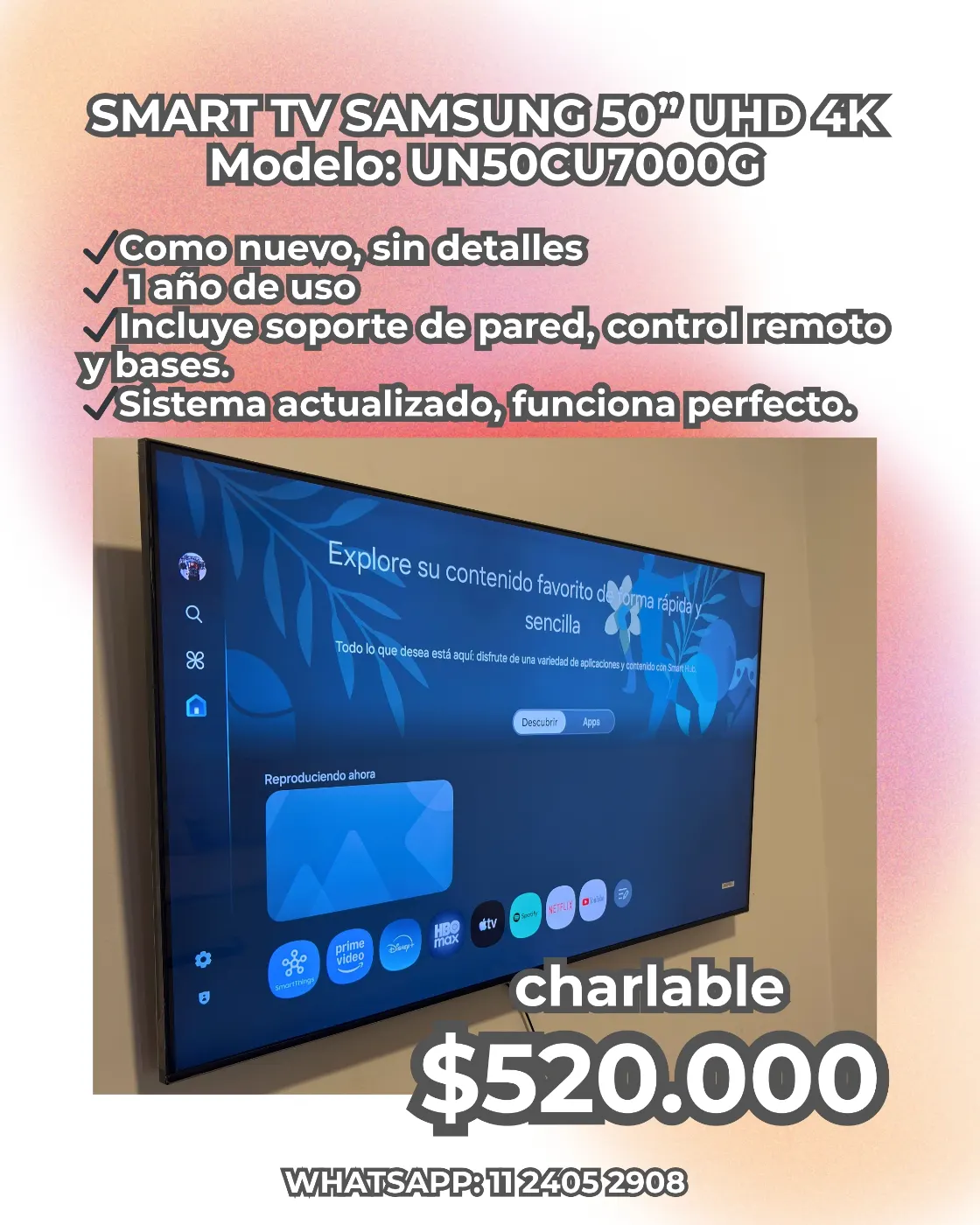 Smart TV Samsung 50” UHD 4K