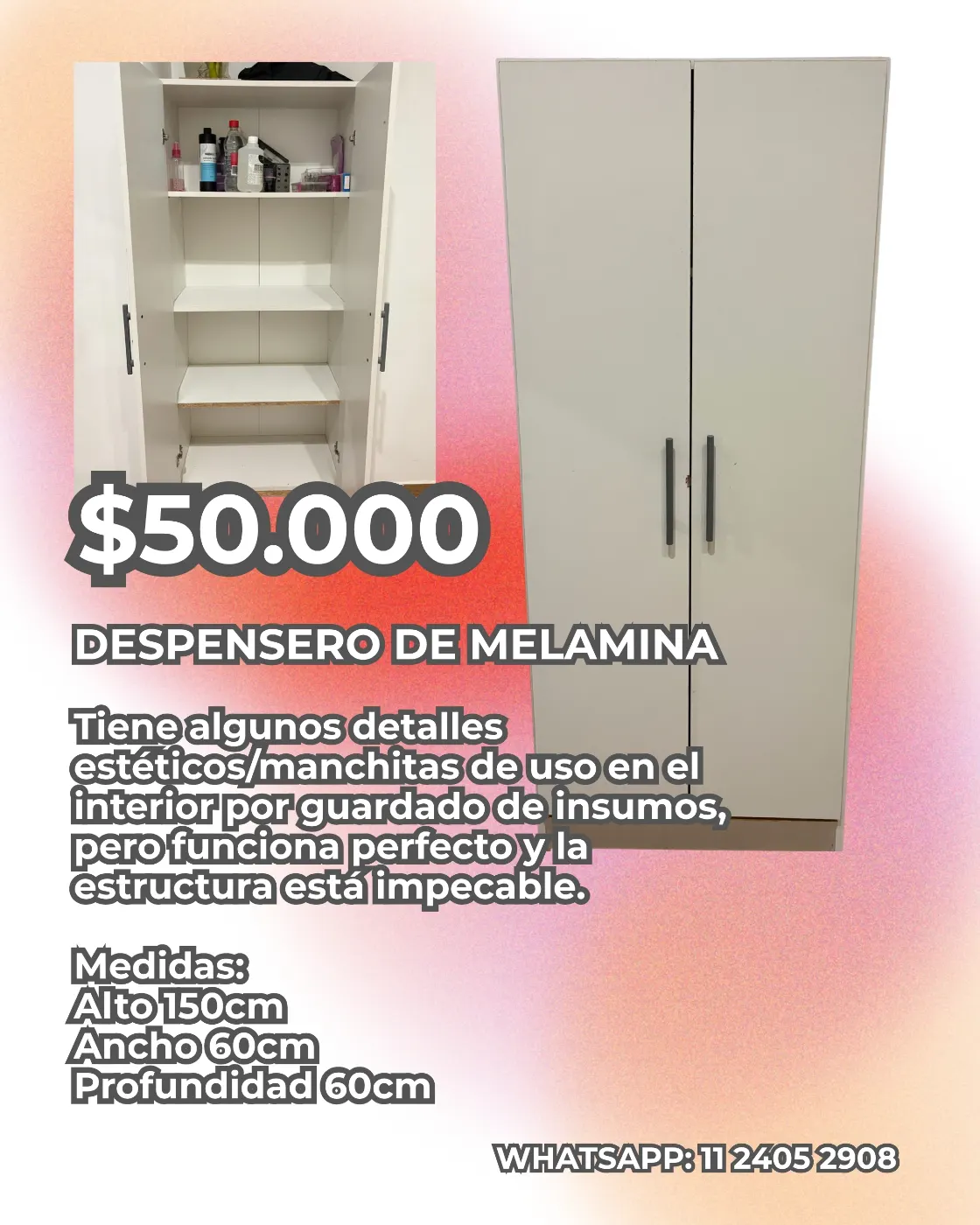 Despensero organizador de Melamina usado