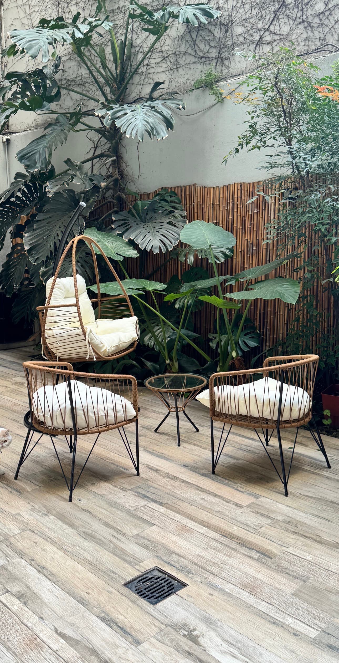 Juego de exterior con almohadones