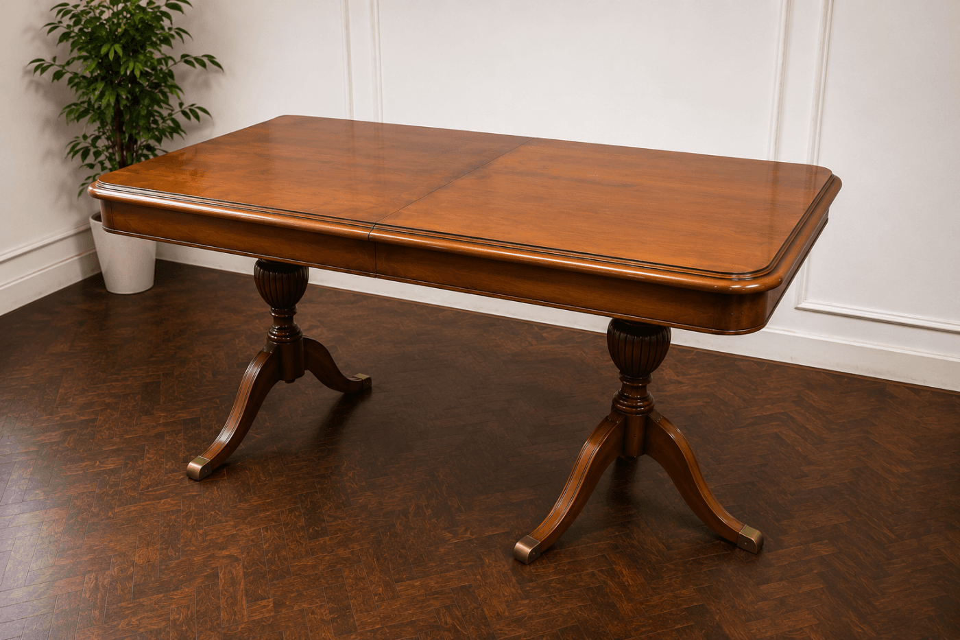 Mesa de comedor extensible de estilo clásico – Madera maciza