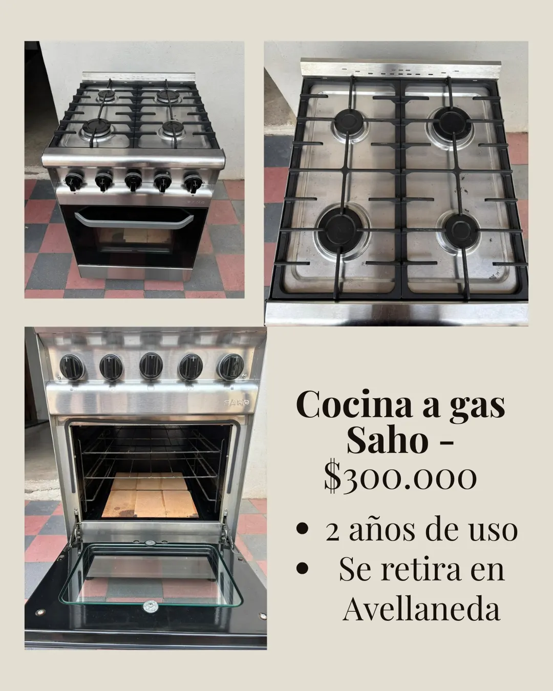 Cocina a gas Saho