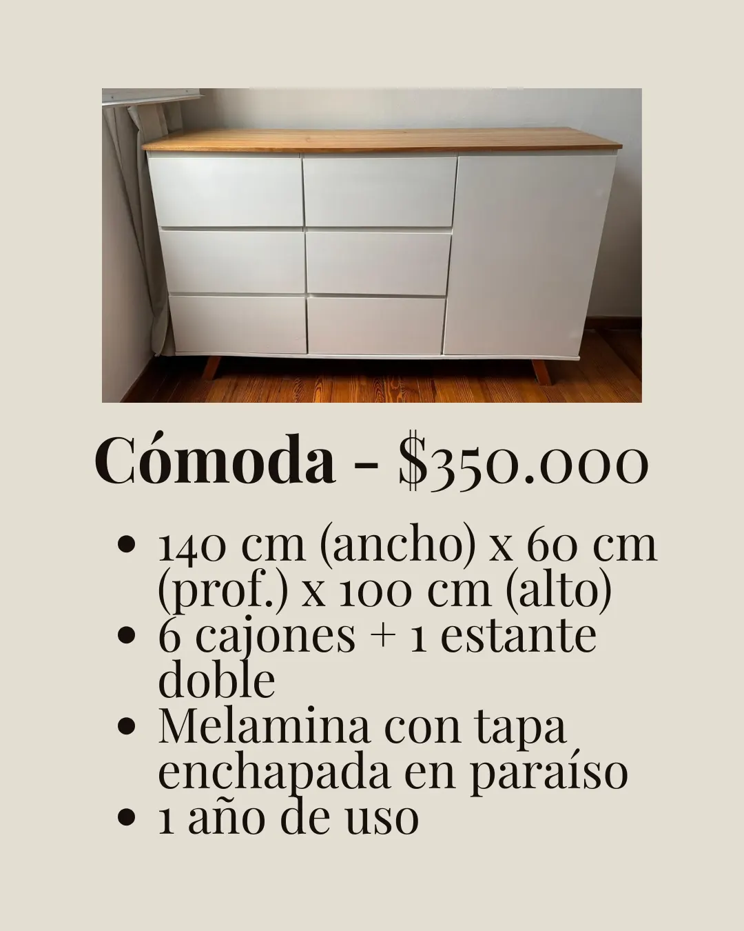 Cómoda de melamina
