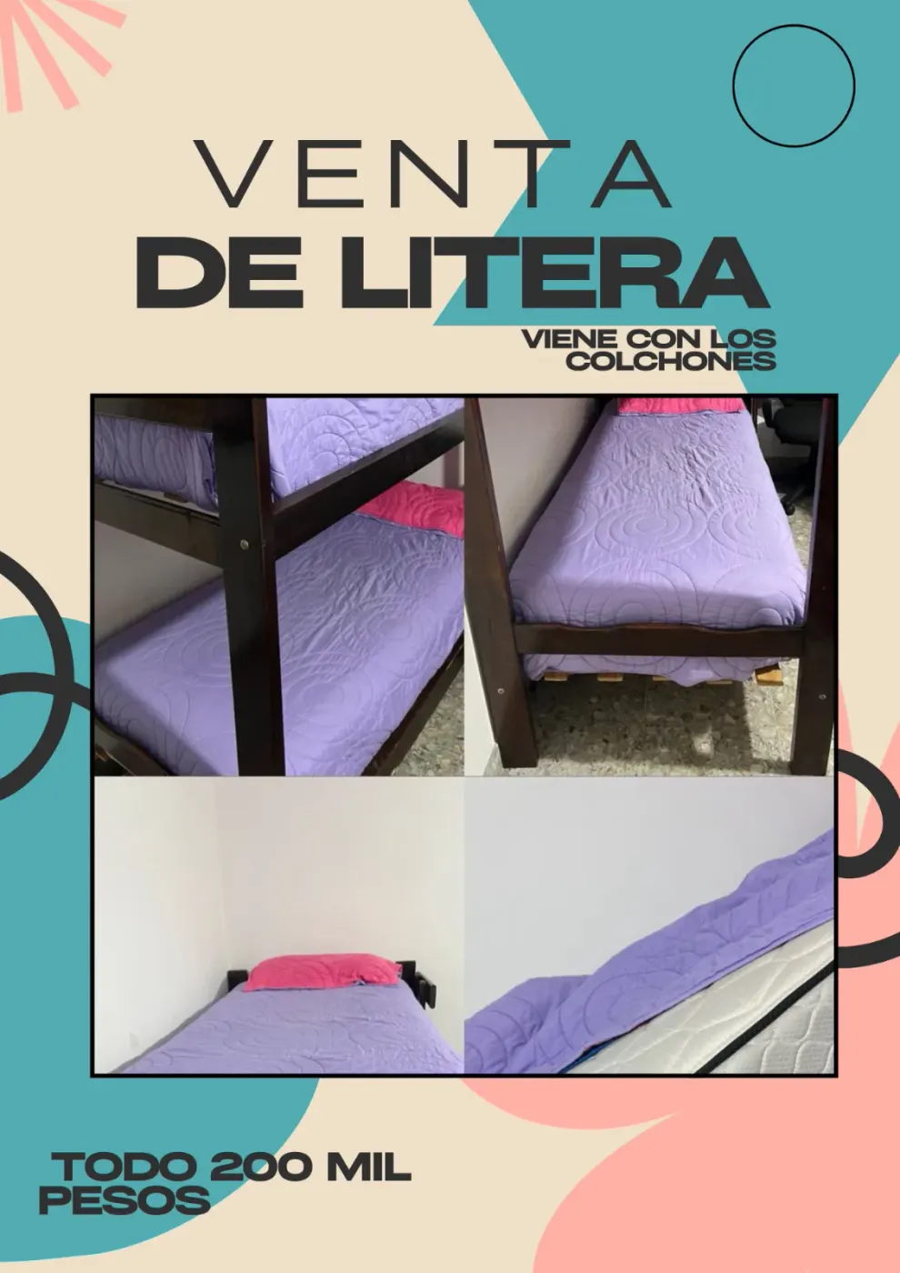 Cama Cucheta +colchones