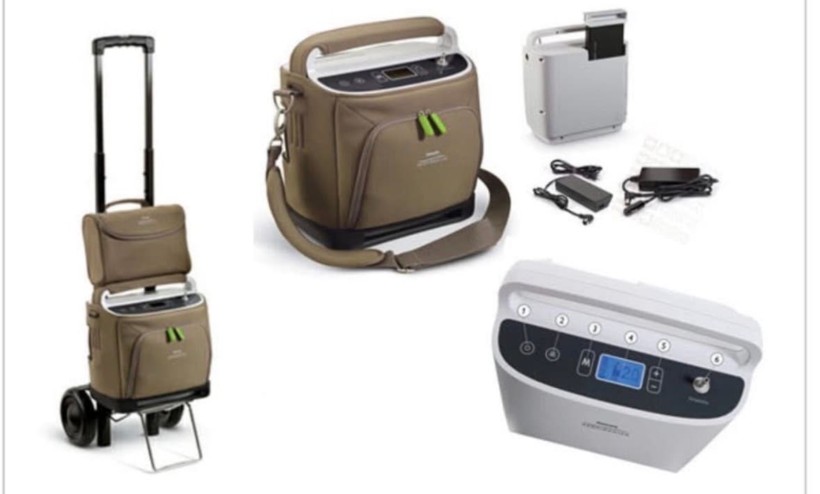 Equipo portátil concentrador de Oxígeno Philips SimplY Go + 3 baterías