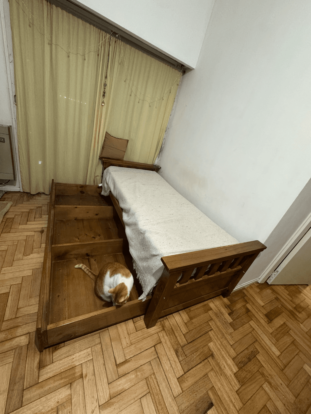 Cama con box corredizo + colchón