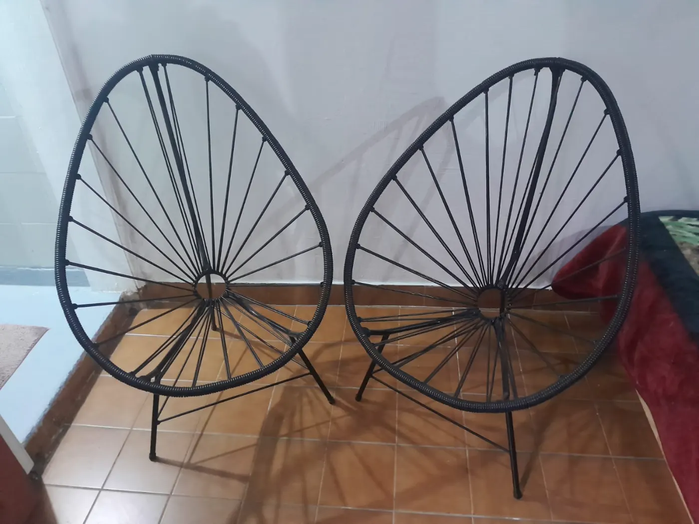 Sillas acapulco negro pvc por 2 unidades