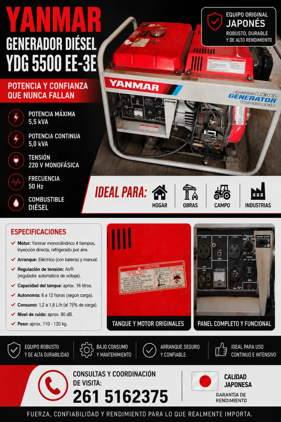 Vendo generador diesel usado