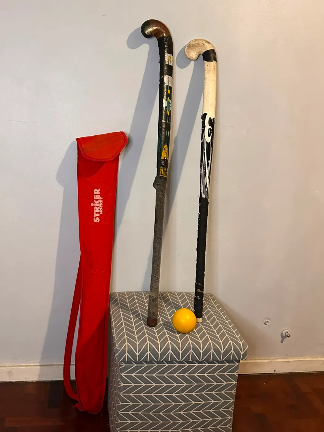 2 Palos de hockey + estuche + pelota