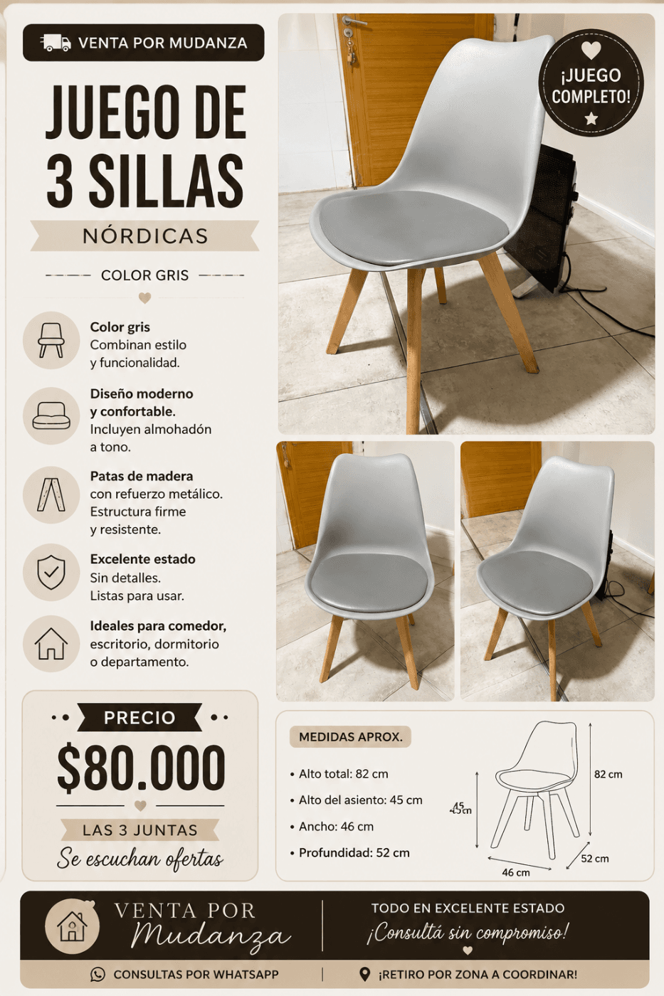 Sillas estilo Eames