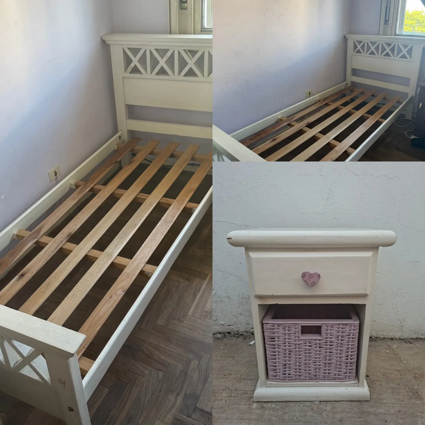 Cama de 1 Plaza Con mesa de luz