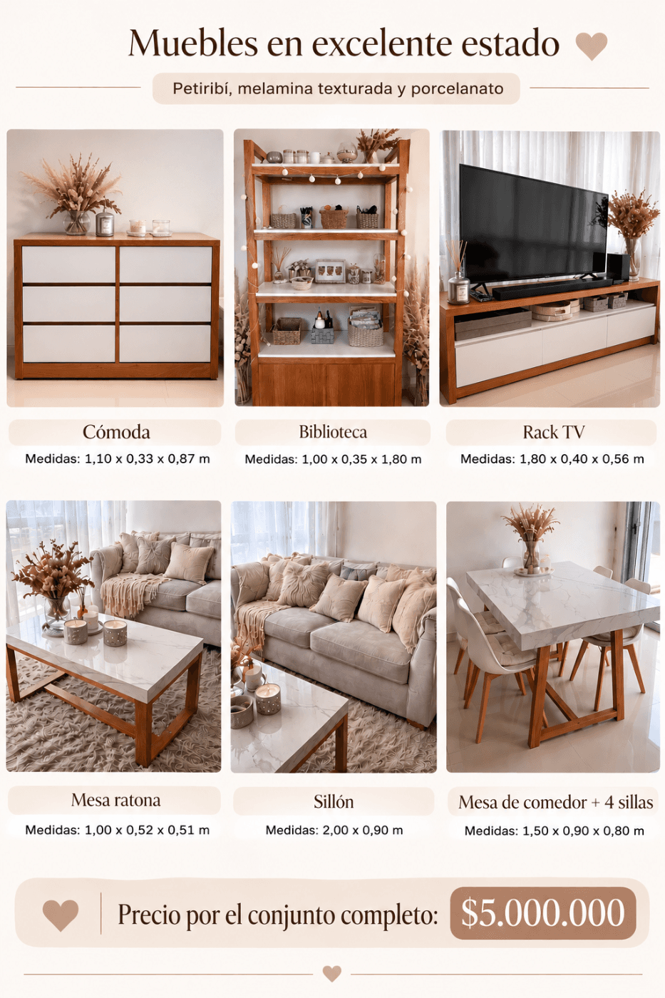 Vendo muebles por mudanza