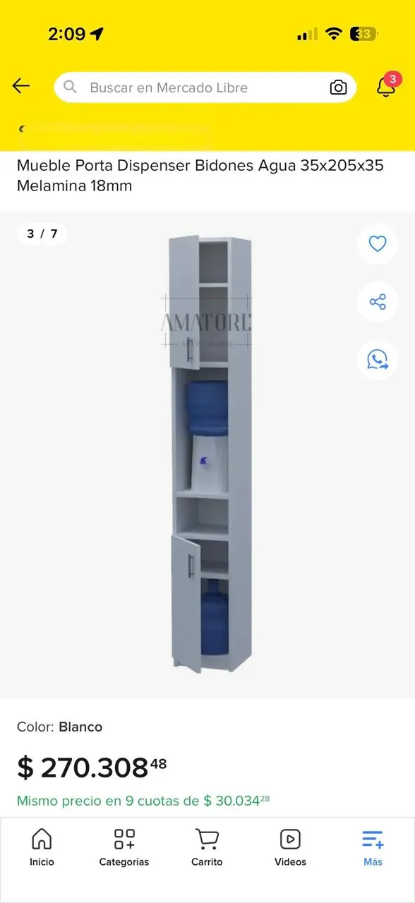 Mueble porta dispenser/bidones de agua