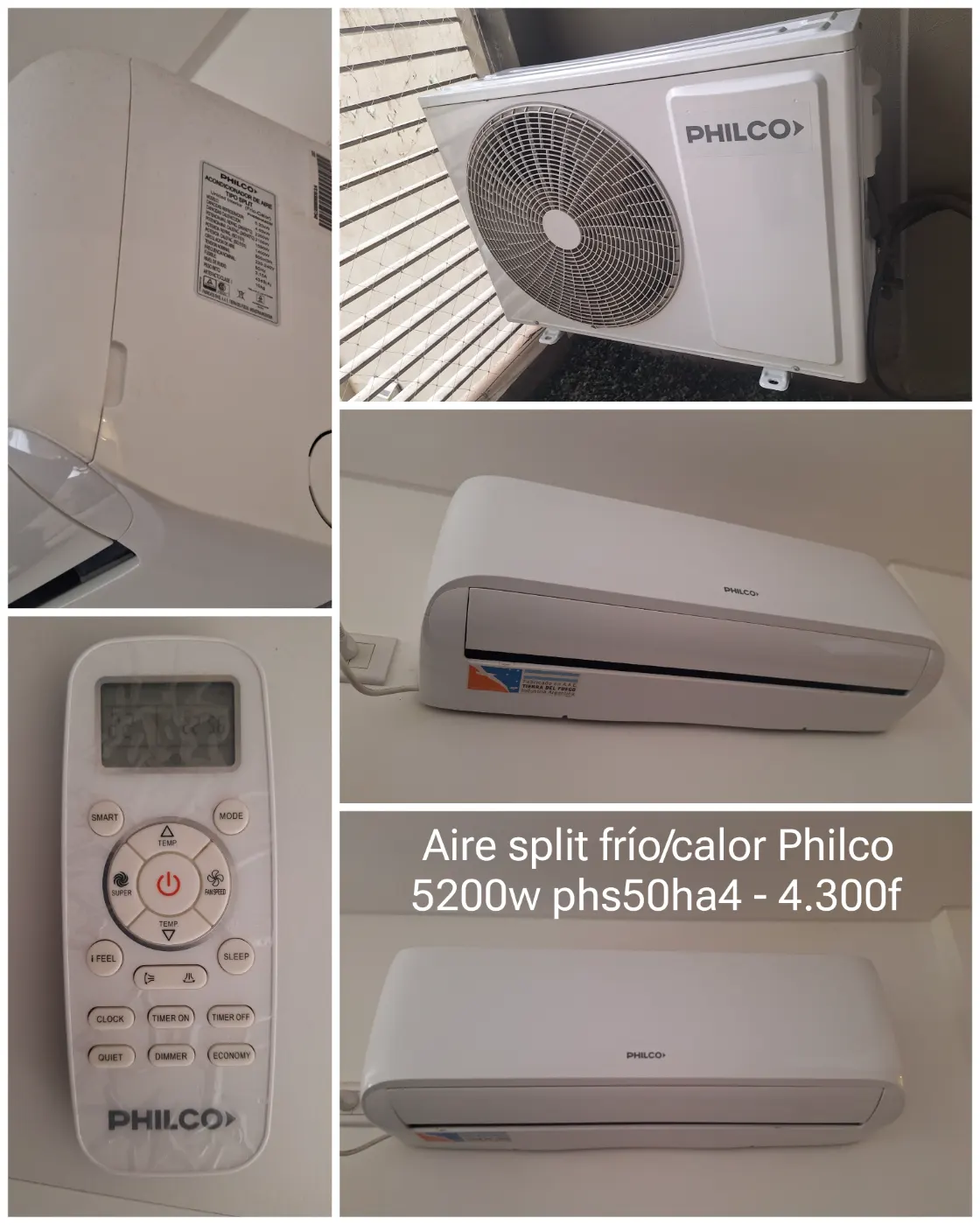 Aire acondicionado Split frío/calor 4400f 5200w