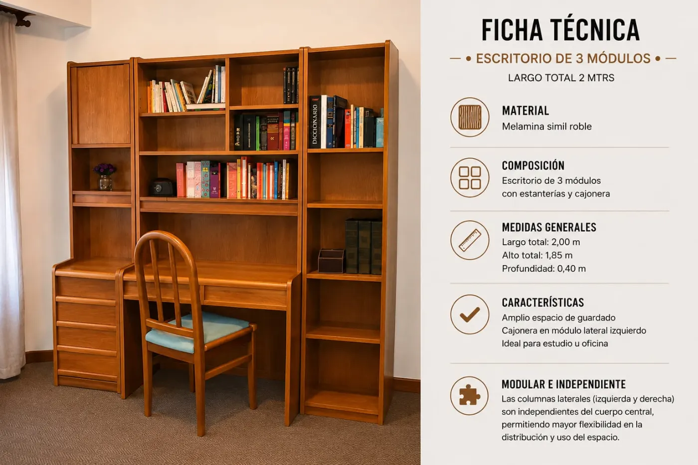ESCRITORIO DE 3 MODULOS