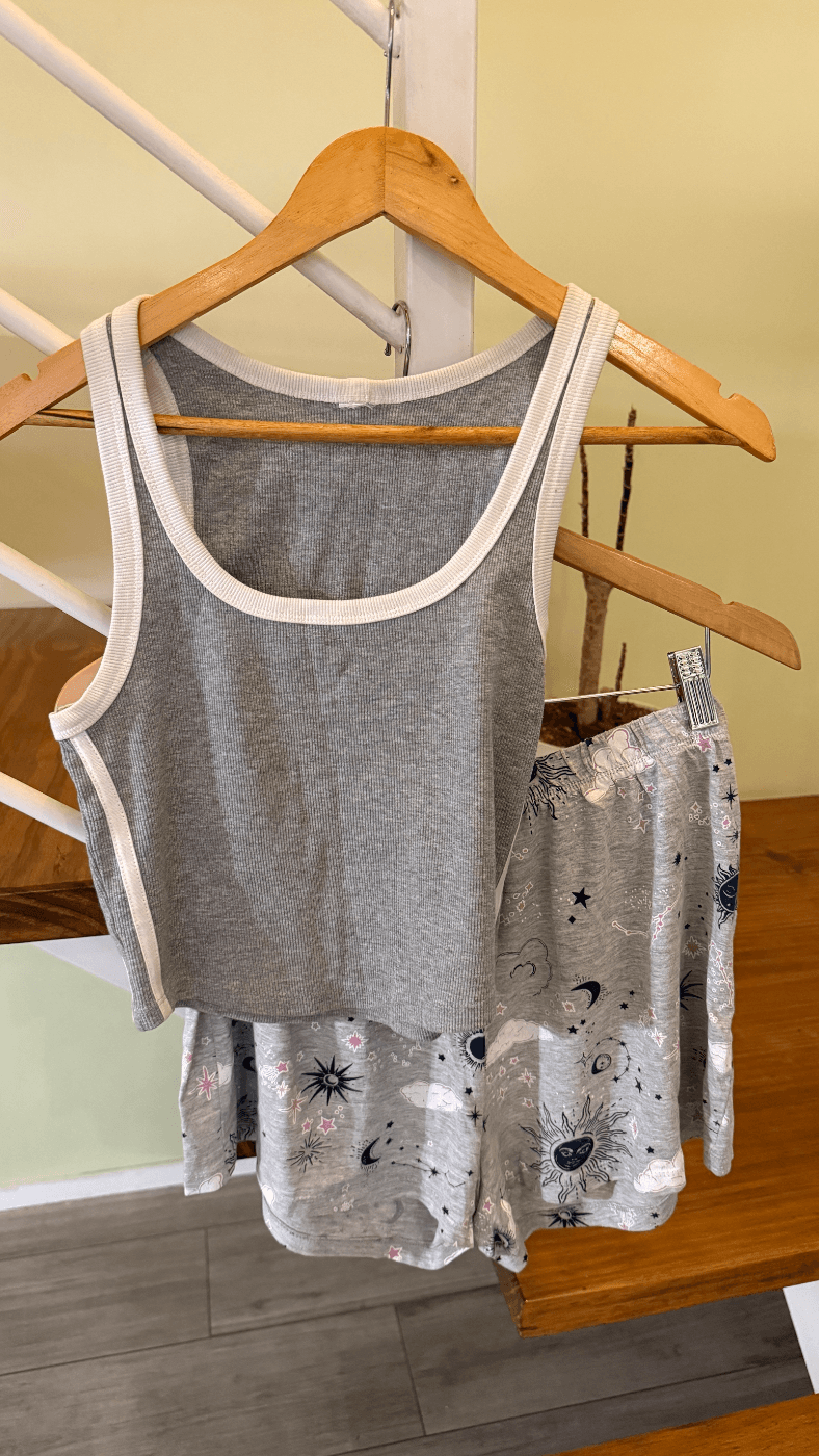 Pijama verano short y musculosa talle M