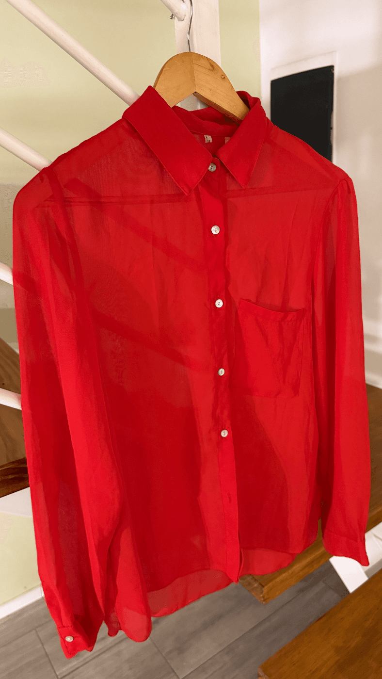 Camisa de Gaza talle L con transparencia estilo oversize