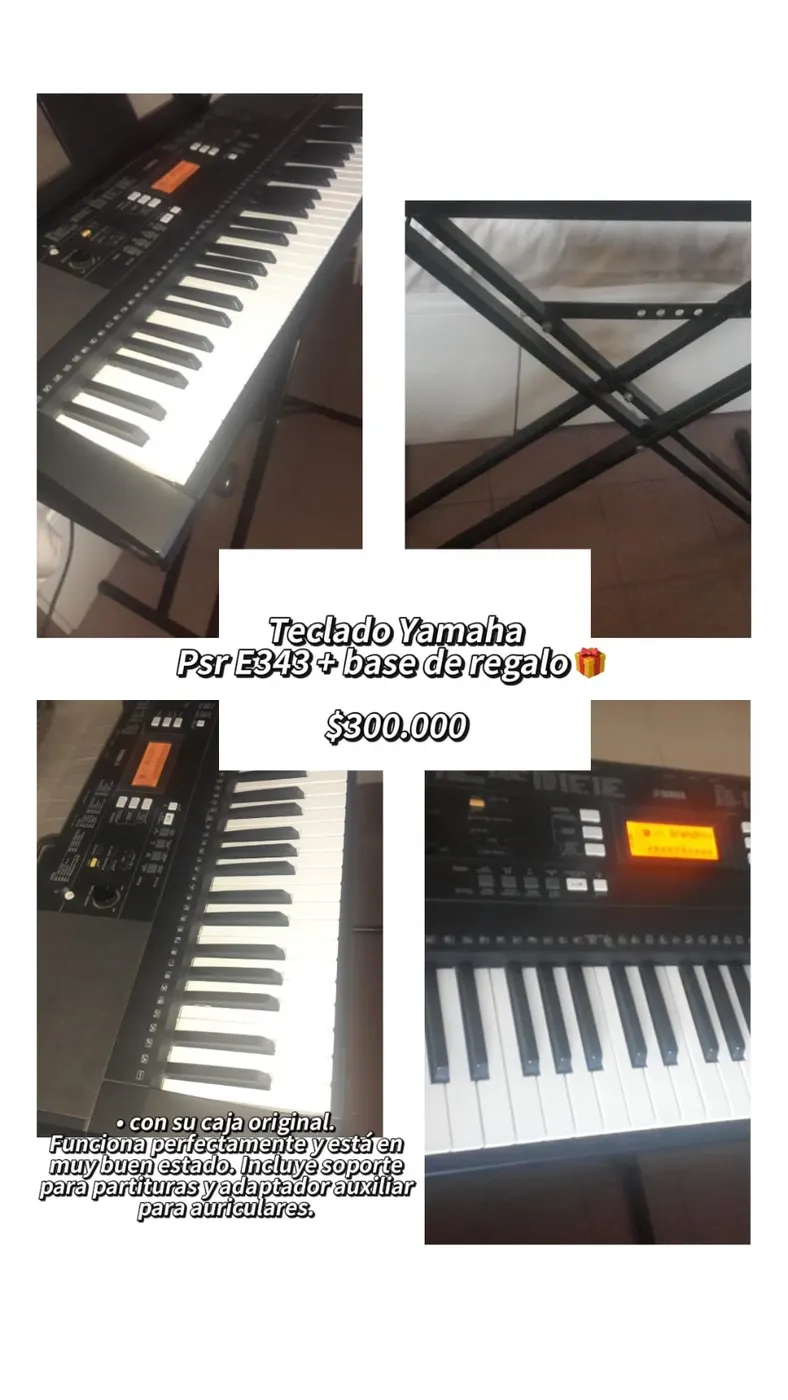 Teclado Yamaha Psr E343 + Base de regalo