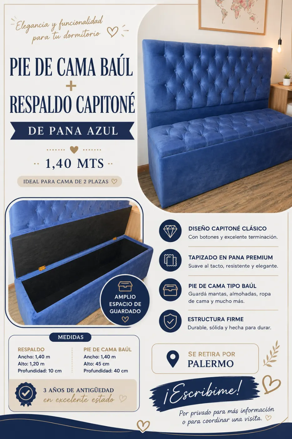 Respaldo + pie de cama