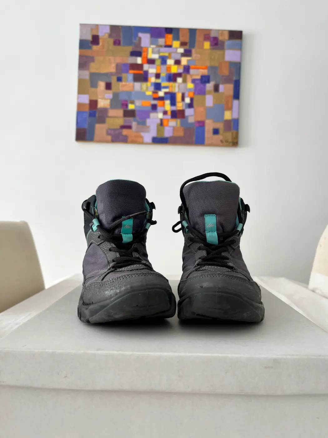 Botas Trekking Outdoor Gris Y Turquesa Unisex