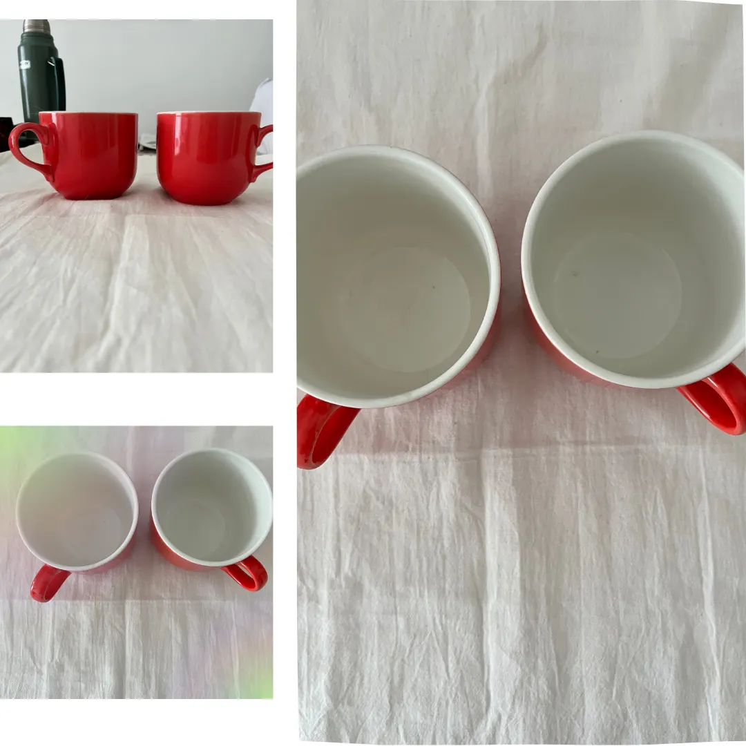 Set de 2 Tazones de Cerámica (Color Rojo)